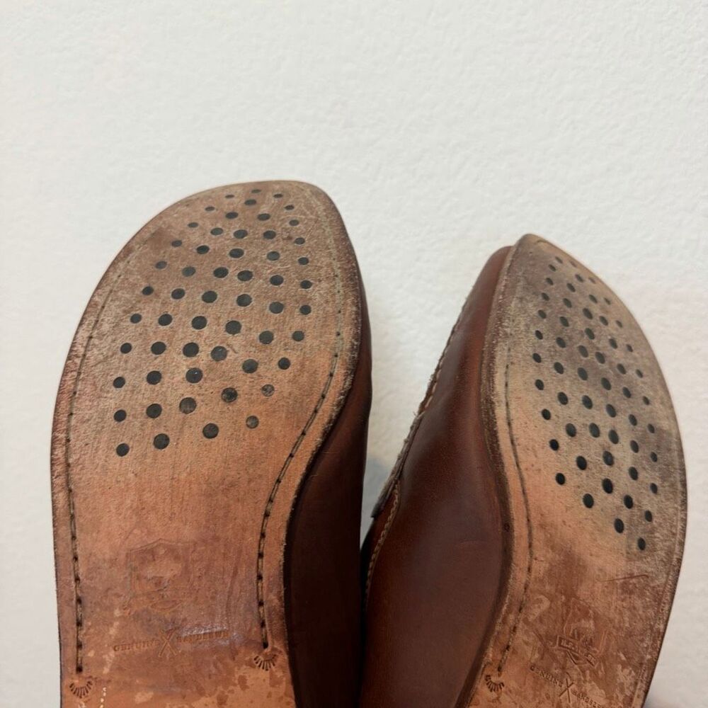 Trask Brown Leather Slip-On Classic Sadler Loafer Dress Shoes Men's Size 12 - Picture 10 of 12